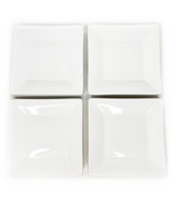 Set of 6 Square CRATE AND BARREL Appetizer Hors D’oeuvres 6 In WHITE PLA... - £21.86 GBP