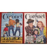 Coronet Magazine 2 Vintage Copies 1950 Sept &amp; April New Moral Menace Col... - £9.73 GBP