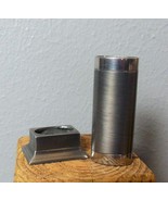 Vintage Pewter Cigarette Lighter Holder 3&quot; John Somers Brazil - $18.81