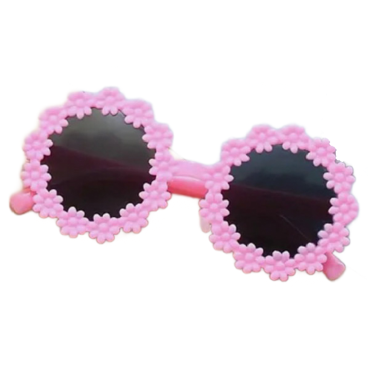 Pink Flower Sunglasses Toddler Kid Casual Round Tinted Sun Shades New - $9.74