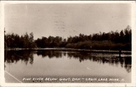 MN Cross Lake Minnesota RPPC Pine River Below Govt Dam 1931 Postcard Y2 - £7.78 GBP