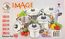 10Pcs/Set Stainless Steel Sauce Pot with Lid by Zebra IMAGE 18-26 CM -No. 185036 - £126.23 GBP