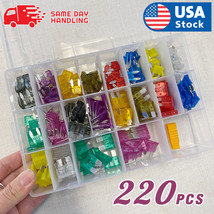 220 Pcs Car Blade Fuse Assortment Assorted Kit Blade Set Auto Truck Automotive - £17.36 GBP