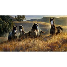 Nancy Glazier Amazing Grays III Horses Artist Proof Giclee on Canvas 30 x 60 - £1,717.55 GBP