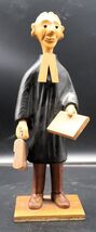 Vtg Romer Lawyer Judge Solicitor Barrister Handmade Wood Figurine Art Sc... - $56.04 CAD