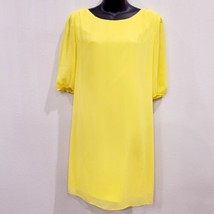 Gianni Bini Yellow Shift Dress Size XS Half Sleeve Lined Back Zip - £14.54 GBP