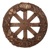 Ebros Wheel of The Year Plaque Eight Pagan Festivals Sabbats By Maxine M... - $39.99