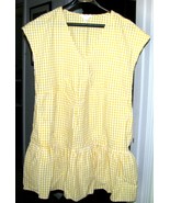 YELLOW &amp; WHITE Seersucker Top Plus Size XL Time &amp; Tru - €8,55 EUR