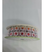 Floral Garden Colorful Diamond Mesh Ribbon, 3 yards, 3/4&quot;x9&#39;. Red And Or... - $11.76