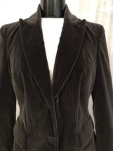 Calvin Klein Women&#39;s Blazer Chocolate Brown Fully Lined Velour Pinstripe... - £27.16 GBP