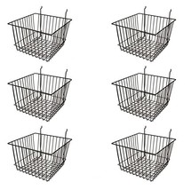 Deep Wire Storage Baskets For Gridwall and Slatwall 12&quot; x 12&quot; x 8&quot;  6pk - $48.99+