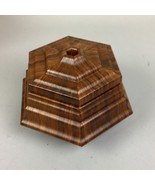 Vintage Wooden Geometric Shaped Jewelry Box - 6” - $20.20 CAD