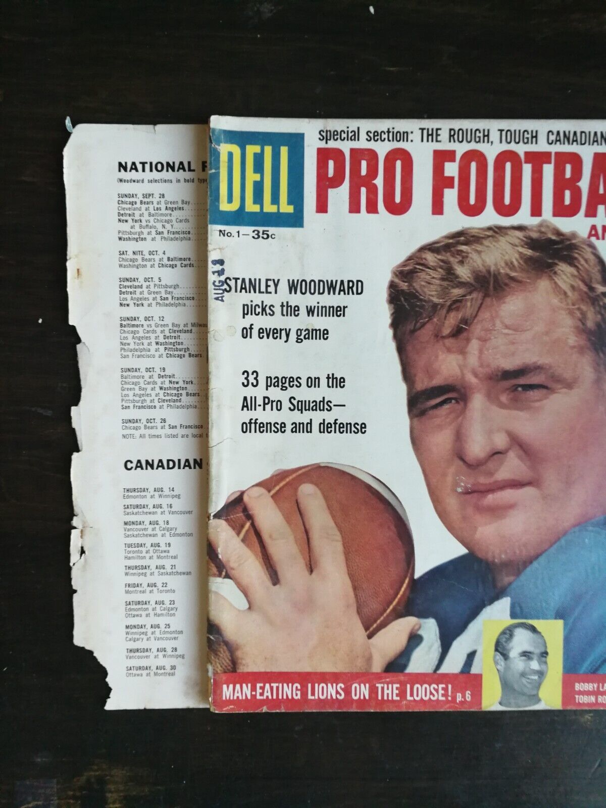 Primary image for Dell Football Annual 1958 Bobby Layne Detroit Lions