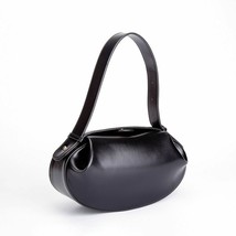Oval Shape Women Handbag Top Handle Unique Button Closure Lady Hand Clutch Bag - £56.58 GBP