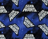 Fleece Star Wars Retro Logo Toss Blue Fleece Fabric Print by the Yard A3... - $16.97