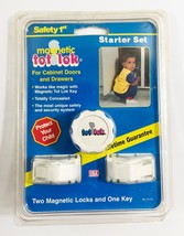 Safety 1st Magnetic Tot Lok Starter Kit Cabinet Doors/Drawers 2 Locks &amp; 1 Key - £8.52 GBP