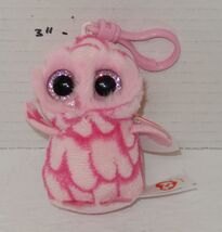 TY Pinky Beanie Babies Boos The Owl plush toy Pink 3" Clip - $4.90
