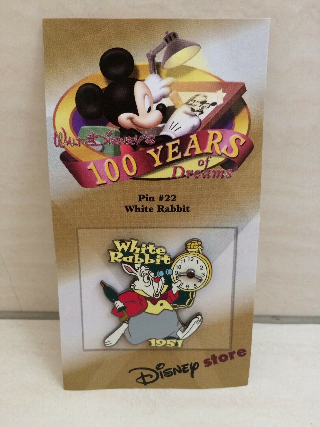 Walt Disneystore White Rabbit Pin From Alice in Wonderland. 100 Years Theme Rare - $32.00