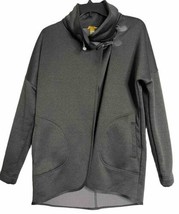 LOLE Fleece Gray Wrap Top Jacket Thumb Hole Pocket Size Small - £33.68 GBP