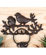 Cast Iron Rustic Lovebirds Perching On Twig Branch 4-Pegs Wall Coat Keys... - €18,86 EUR
