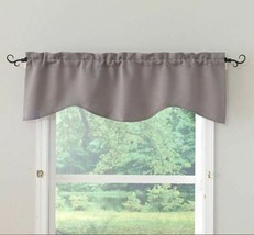 Rich Grey Beveled Blackout Triple Weave Tailored Window Valance, 52&quot; x 17&quot; - NEW - £10.16 GBP