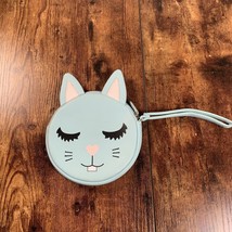 Luv Betsy Johnson Blush Blue Kitty Face Cat Purse Wristlet wallet - $9.89