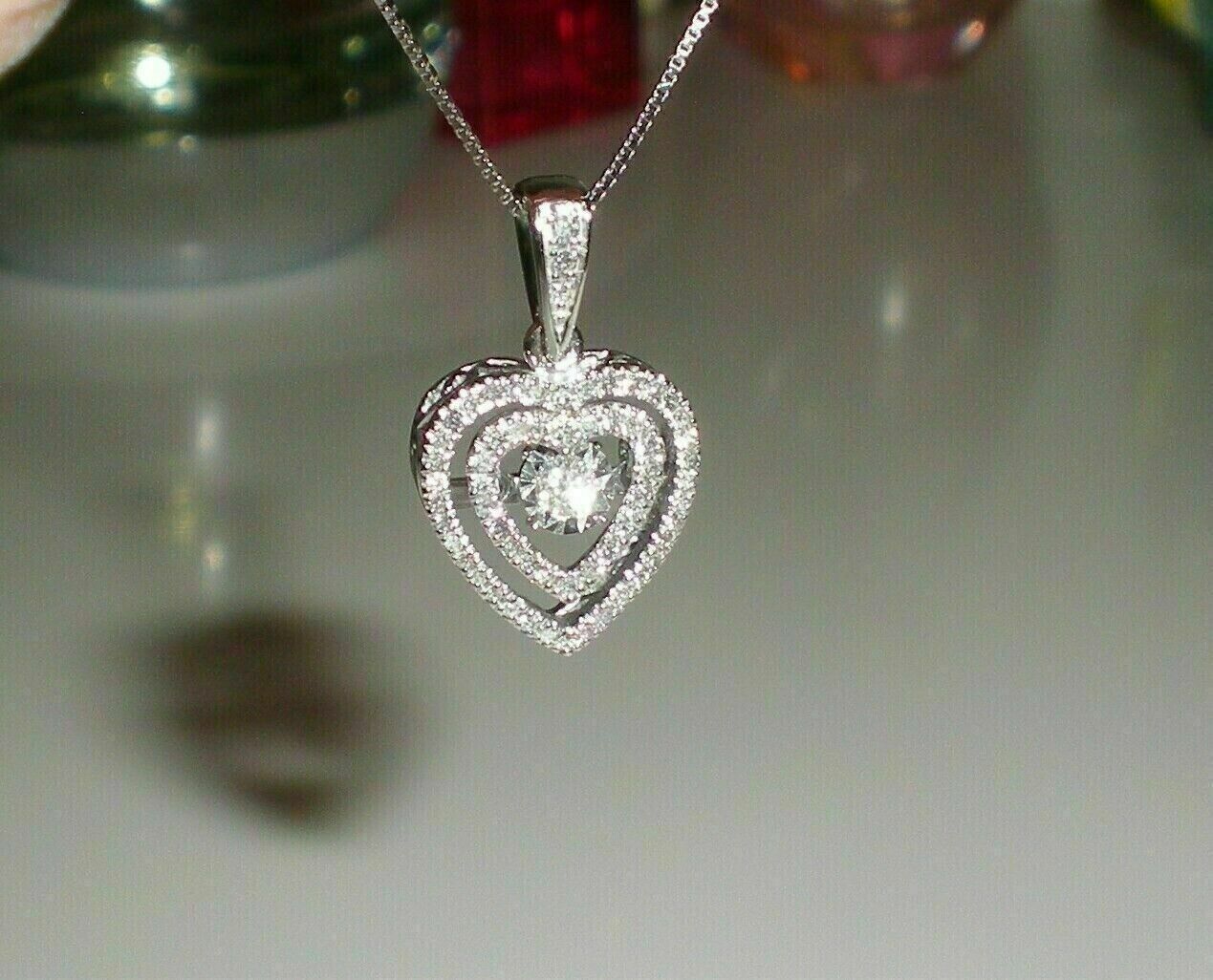 2.50Ct Round Cut  Diamond Heart Pendant 14K White Gold Plated  Free Chain Item image 2