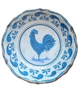 Melamine ~ Country ~ Rooster ~ Paisley Serving Bowl ~ 13.75&quot; Dia. ~ Blue... - $50.80 CAD