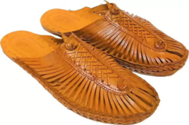 Mens Kolhapuri Leather chappal handmade HT59 Flat Jesus Sandals US size 7-12 - £31.92 GBP