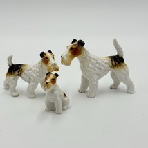 Lot of 3 Vintage Bone China Porcelain Dogs Terriers Family Miniature Jap... - $40.50