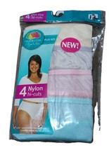 4 Pair 5XL Plus Sz 12 Vintage Fruit of the Loom Hi cut 100% Nylon Pantie... - $541.59 MXN