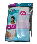 4 Pair 5XL Plus Sz 12 Vintage Fruit of the Loom Hi cut 100% Nylon Pantie... - $541.59 MXN