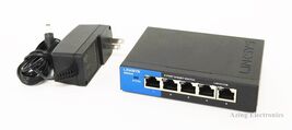 Linksys SE3005 5 Port Gigabit Ethernet Switch - Black/Blue  - $12.99