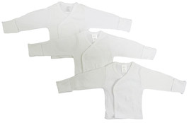 Unisex 100% Cotton Preemie Long Sleeve Side Snap With Mittens - 3 Pack Preemie - £11.62 GBP