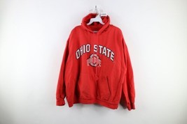 Vtg 90s Mens Large Distressed Spell Out Ohio State University Hoodie Sweatshirt - £41.52 GBP