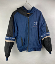 Starter Pro Line Vtg Dallas Cowboys Men Xl Reversible Windbreaker Hooded Jacket - £55.07 GBP