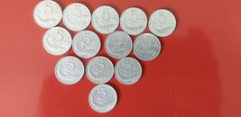 I offer for sale aluminium coin Vintage Italy Lire 5 LOT. Very rare coins. - £79.38 GBP