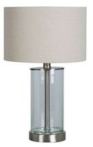 Project 62™ ~ USB ~ Fillable ~ Accent ~ Table Lamp w/Tan Shade ~ Brushed Nickel - £47.82 GBP