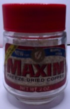 Maxim Freeze Dried Coffee 2 oz Glass Jar 1960s - $3.99