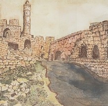 Signed Roshi - Citadel Courtyard - 1/25 Color Etching &amp; Aquatint Art Print - $445.49