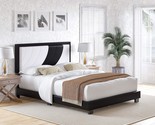 Boyd Sleep Bree Upholstered Platform Bed, Full, White/Black, Strong 14 W... - £178.52 GBP