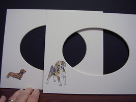 Picture Frame Mats 8x10 for 5x7 Beagle Dachshund two mats hand-colored horizonta - £5.58 GBP