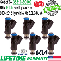 6/Pieces OEM Delphi Fuel Injectors For 2007, 2008, 2009 Hyundai Santa Fe 3.3L V6 - £52.62 GBP