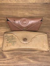 Vintage Ray Ban Bausch &amp; Lomb Leather sunglasses case 50s green print &amp; Another - £26.08 GBP