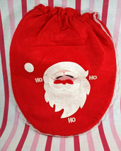 Kitschy Mid Century Santa Claus Red &amp; Green Christmas 2 Sided Toilet Seat Cover  - £14.15 GBP