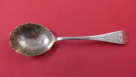 King William Engraved by Tiffany and Co Sterling Silver Berry Spoon w/Flowers 9&quot; - £300.79 GBP