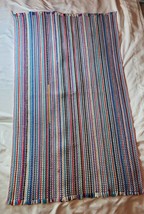 Vintage Rag Rug Handwoven Cottagecore Rainbow Multi-Colored 40&quot; x 23.5&quot; ... - $50.48