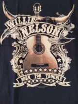 Willie Nelson -1990 Vintage Nato Per Trouble Chitarra T-Shirt ~ Mai Worn ~ L XL - £17.21 GBP