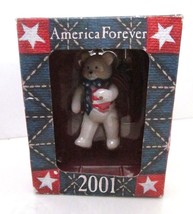 American Greeting 2001 America Forever Bear Patriotic Tree Ornament VTG NEW - £27.50 GBP