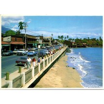 Vintage Hawaii Chrome Postcard, Front Street and Sea Wall Lahaina Maui Whaling - £16.15 GBP